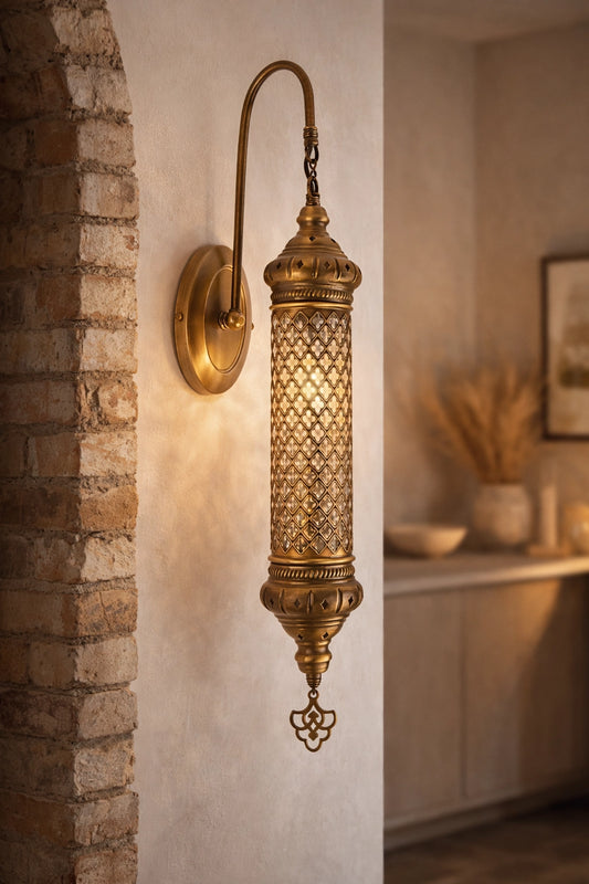 Elegant Handcrafted Gold Sconce Wall Light - Ornate Ornate Metal Fixture