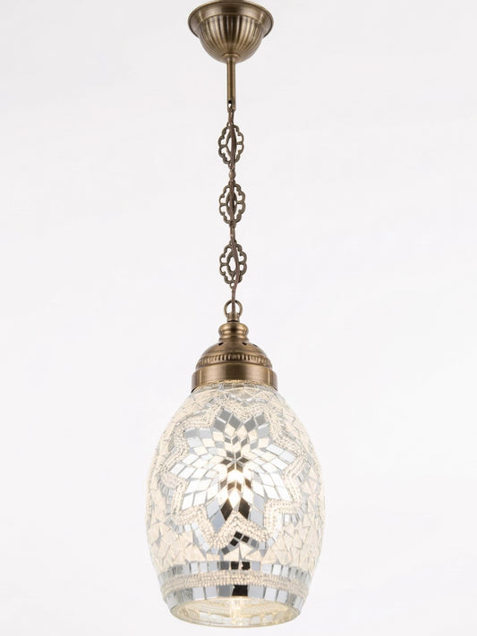 Handcrafted Mosaic Pendant Lamp - Colorful Stained Glass Hanging Light for Elegant Interiors