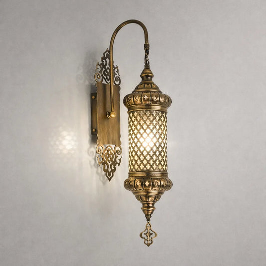 Handmade Turkish Moroccan Chandelier - Antique Bronze Brass Artisan Hanging Lamp