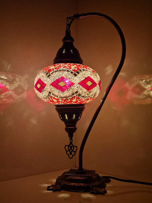 Turkish Mosaic Table Lamps, Turkish Moroccan Lamp, Glass Bedside Desk Lamp - Anatolia Lighting