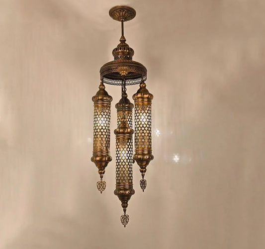 Turkish Hanging Lantern Chandelier, Turkish Lamp, Moroccan Mosaic Chandelier - Anatolia Lighting