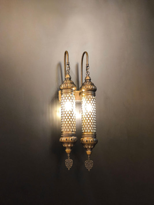 Turkish Moroccan Double Lamp, Sconce Lights, Moroccan Lanterns, Bedroom Wall Lights