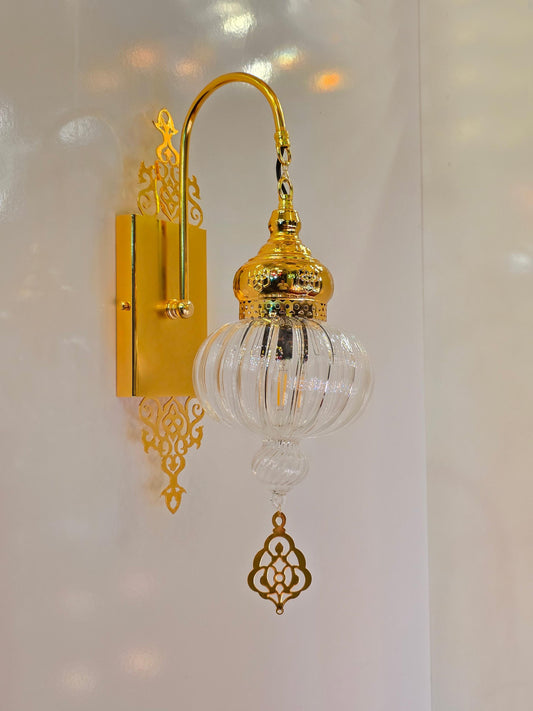 Unique Sconce Wall Lighting, Gold Metal Blowing Glass Globe Lamp