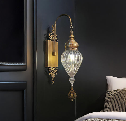 Light Fixtures Brass Finish, Vintage Wall Sconce Lamp for Bathroom Living Room Bedroom