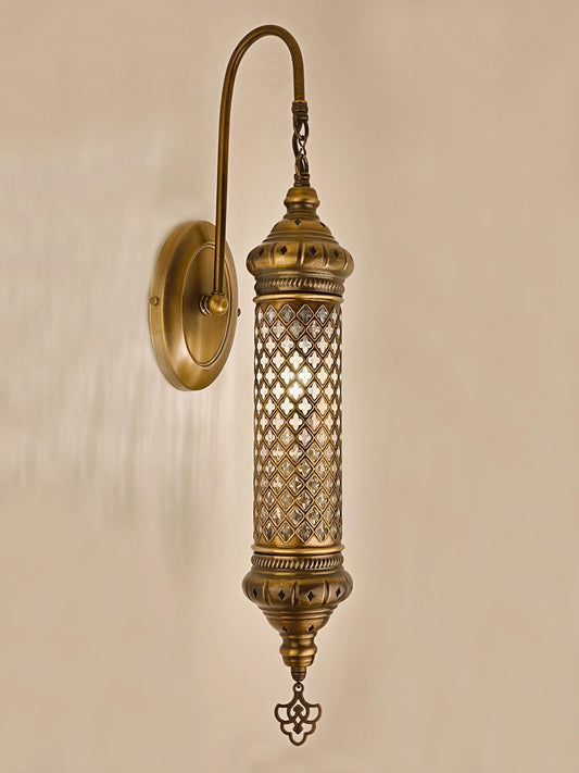 Sconce Wall Light Fixture, Unique Brass-Gold-Silver Metal Base Wall Lighting