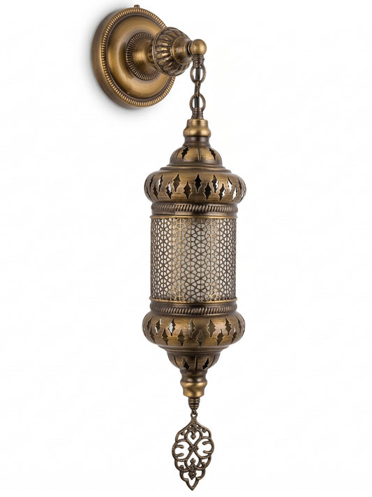 Exquisite Filigree Hanging Wall Sconce - Handmade Vintage Lantern Lamp