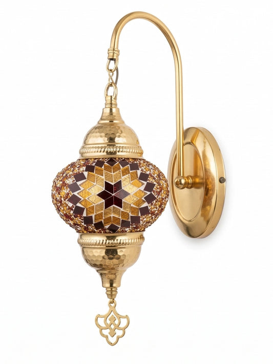 Handmade Mosaic Wall Sconce - Elegant Art Deco Glass Lighting for Bedrooms & Hallways