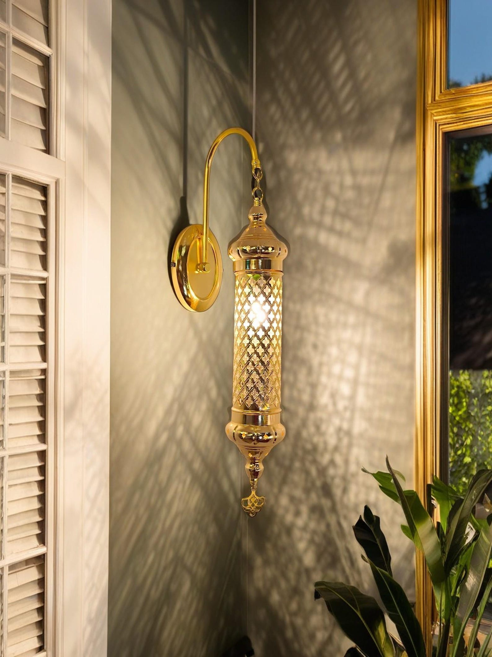 Sconce Wall Light Fixture, Unique Brass-Gold-Silver Metal Base Wall Lighting - Anatolia Lighting