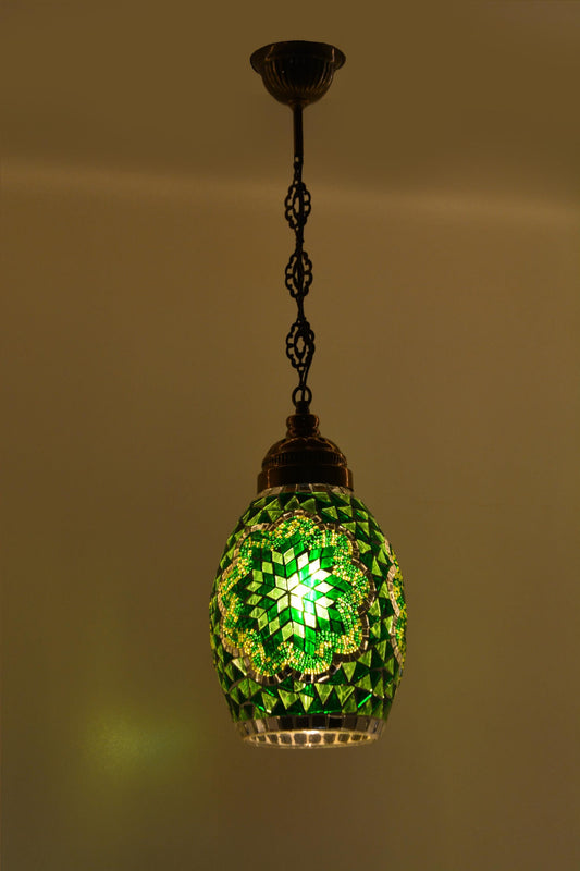 Handmade Turkish Mosaic Pendant Lamp, Colorful Hanging Turkish Light