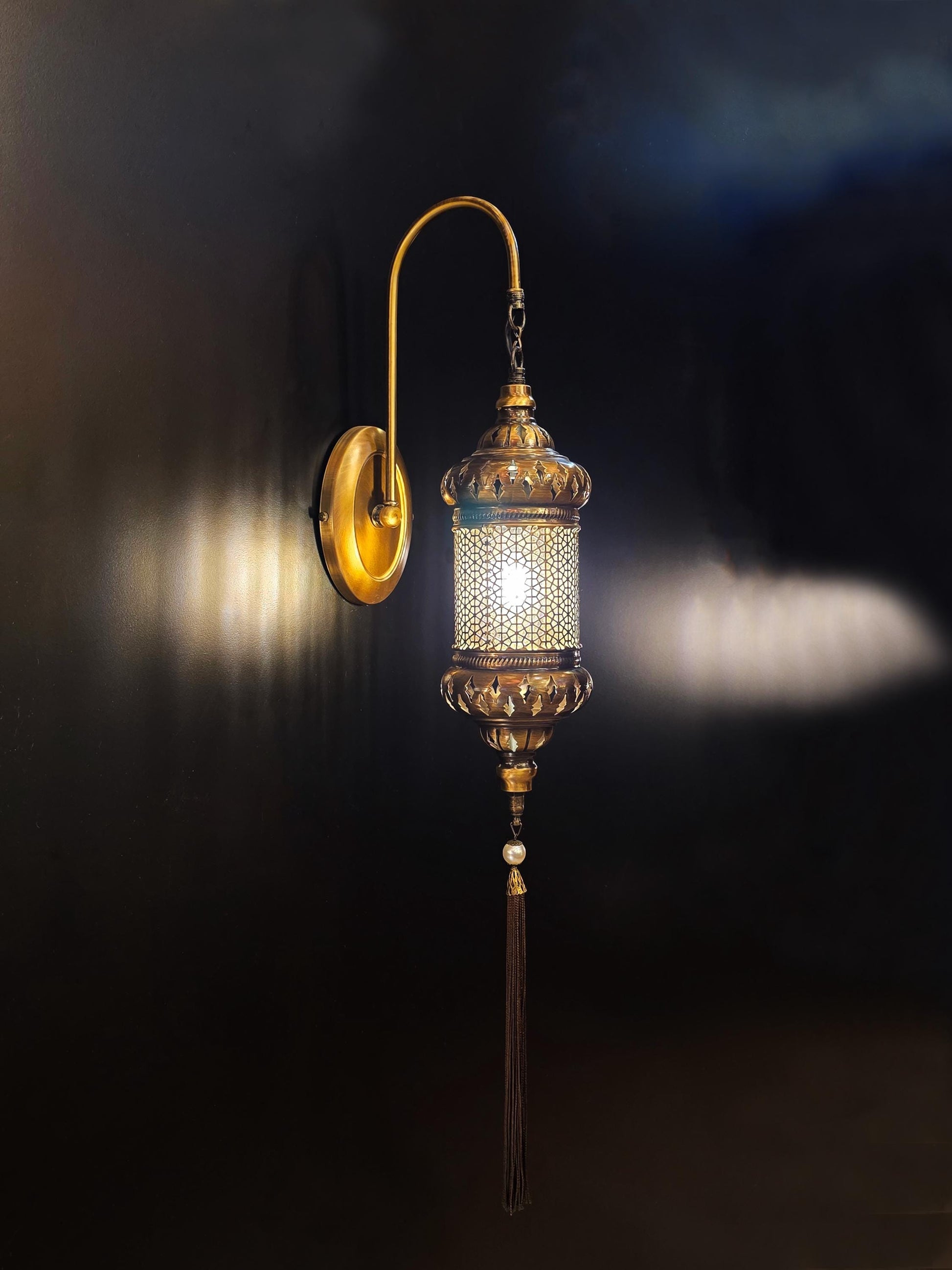 Turkish Wall Lamp, Sconce Lighting, Turkish Wall Lamp, Brass Blow Glass Bedroom - Anatolia Lighting