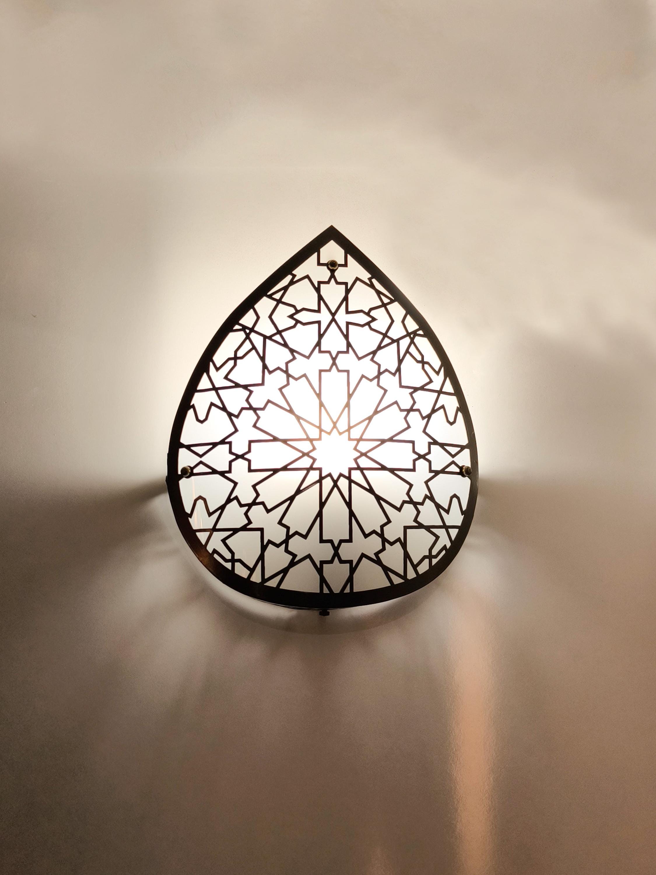 Moroccan Teardrop Wall Sconce | Laser Cut Metal Light – Anatolia
