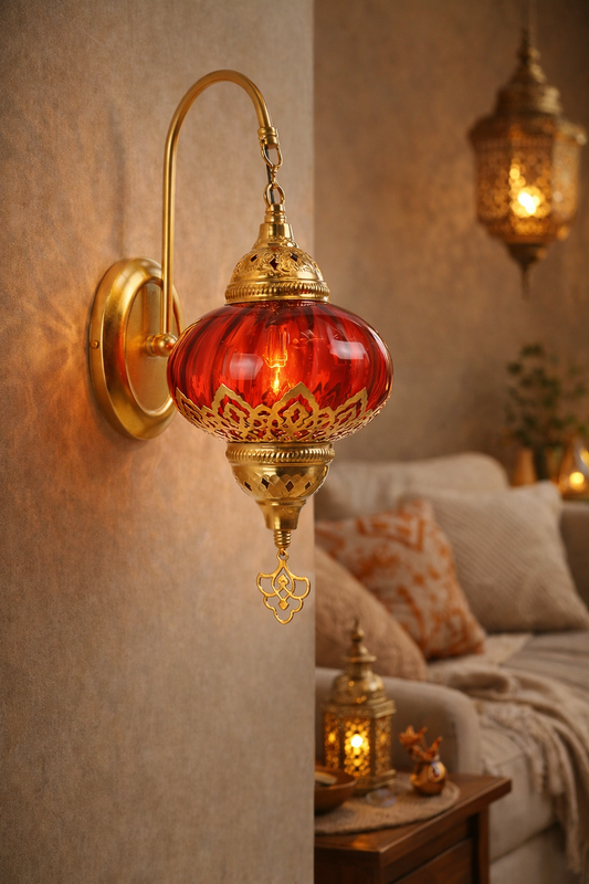 Modern Minimalist Wall Sconce | Premium Silver & Gold Painted Finish | Plug-in Wall Lamp