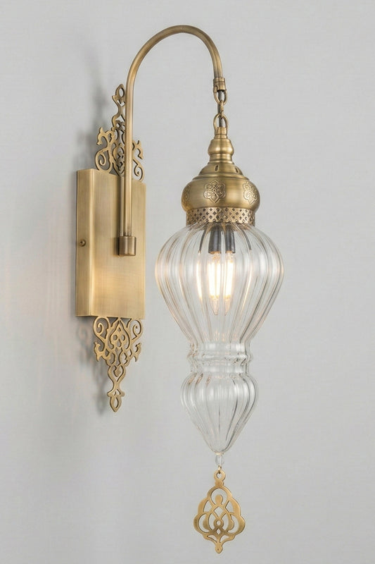 Mid-Century Modern Brass Wall Sconce - Double Globe Vanity Light for Bathroom & Bedroom